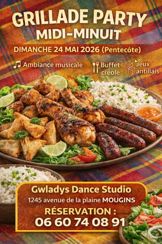 Soirée Grillade Party du Gwladys Dance Studio à Mougins avec danse, convivialité et ambiance festive.